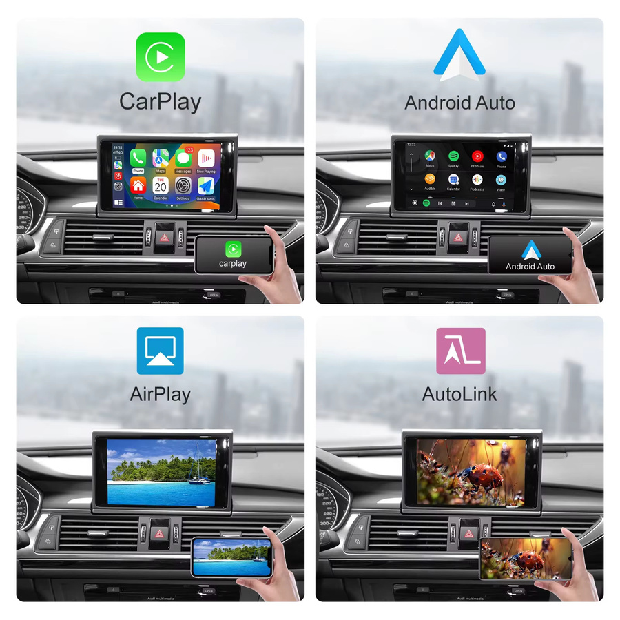 REEIIO Drahtlose CarPlay und Android Auto Retrofit Decoder Box Kit USB Stick in Schwarz, kompatibel für Audi A6 A7 C7 2012-2015 mit MMI 3G - Bild 2