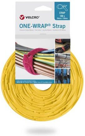 VELCRO One Wrap Strap Klettband Gelb, 100 Stück, Breite: 2 cm, Länge: 15 cm - Bild 1