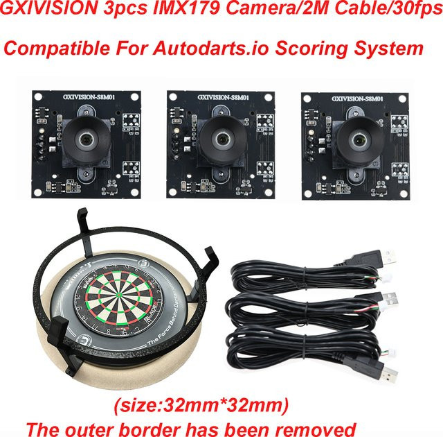 GXIVISION IMX179 Kamera Modul mit 3mm Linse ohne Verzerrung, Schwarz, kompatibel für Autodarts.io DIY Webcam mit USB-C Anschluss - Bild 1