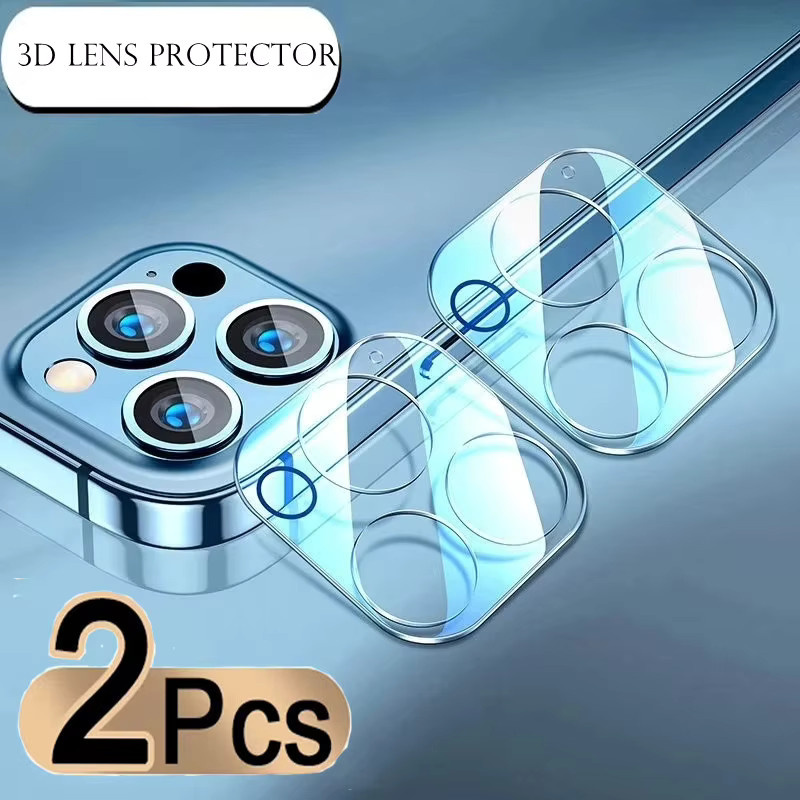 2er Set 3D Full Cover Objektivschutz aus gehärtetem Glas für Apple iPhone 17 Pro Max 16 15 14 13 mini Plus Air 16e in Transparent - Bild 2