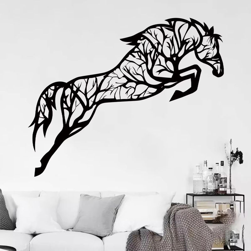BRUP Wandaufkleber Pferde-Silhouette in Schwarz für modernes Wohnzimmer und Schlafzimmer - Bild 5