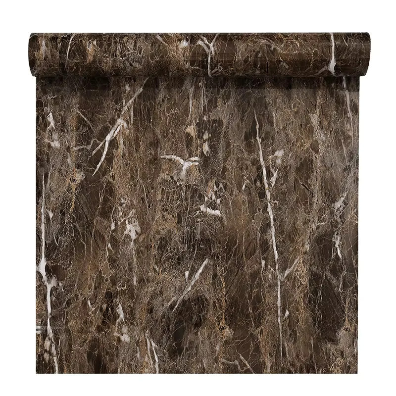 Selbstklebende Marmor-Tapete von YUNPOINT in Grau und Braun, ölbeständiger und wasserfester Vinyl-Aufkleber für Küche und Schrank - Bild 4