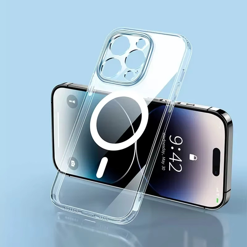 CYYWN Magnetische MagSafe Schutzhülle für iPhone 16 15 14 13 12 Pro Max Plus Transparent - Bild 2