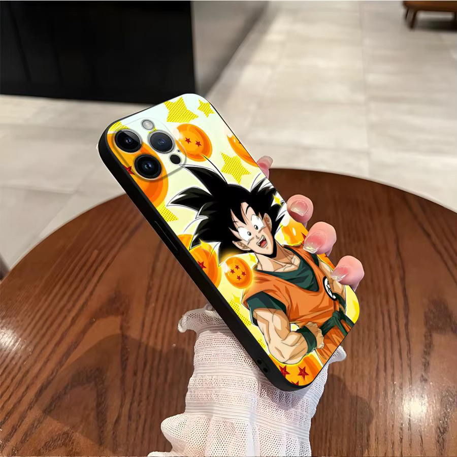 Dragon Ball Frieza und Son Goku Handyhülle in Schwarz für Apple iPhone Modelle - Bild 2