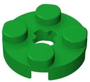 MagicMonkey Bausteine 2x2 Runde Platte mit Kreuz Welle Loch, 20-teiliges Set, Grün - Bild 1