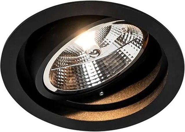 QAZQA Chuck 111 Modernes Versenktes Spot aus Aluminium in Schwarz, Verstellbar und Dimmbar, GU10 - Bild 1