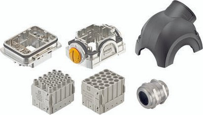 HARTING Steckverbinder-Set 10223000003, 25 Polstellen, grau - Bild 1