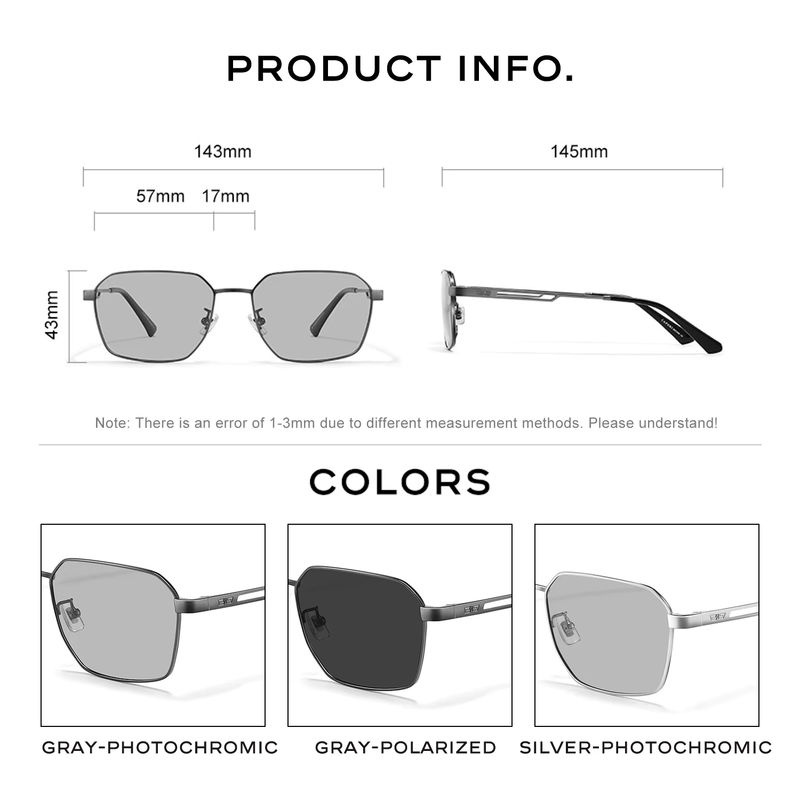 CAPONI Sonnenbrille, Vollrand, Metall, Schwarz, Grau, polarisiert, Herren - Bild 2