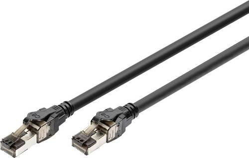 Digitus RJ45 Patchkabel CAT 8.1 S/FTP Ethernet LAN Kabel Schwarz, Länge: 0,5 m - Bild 1