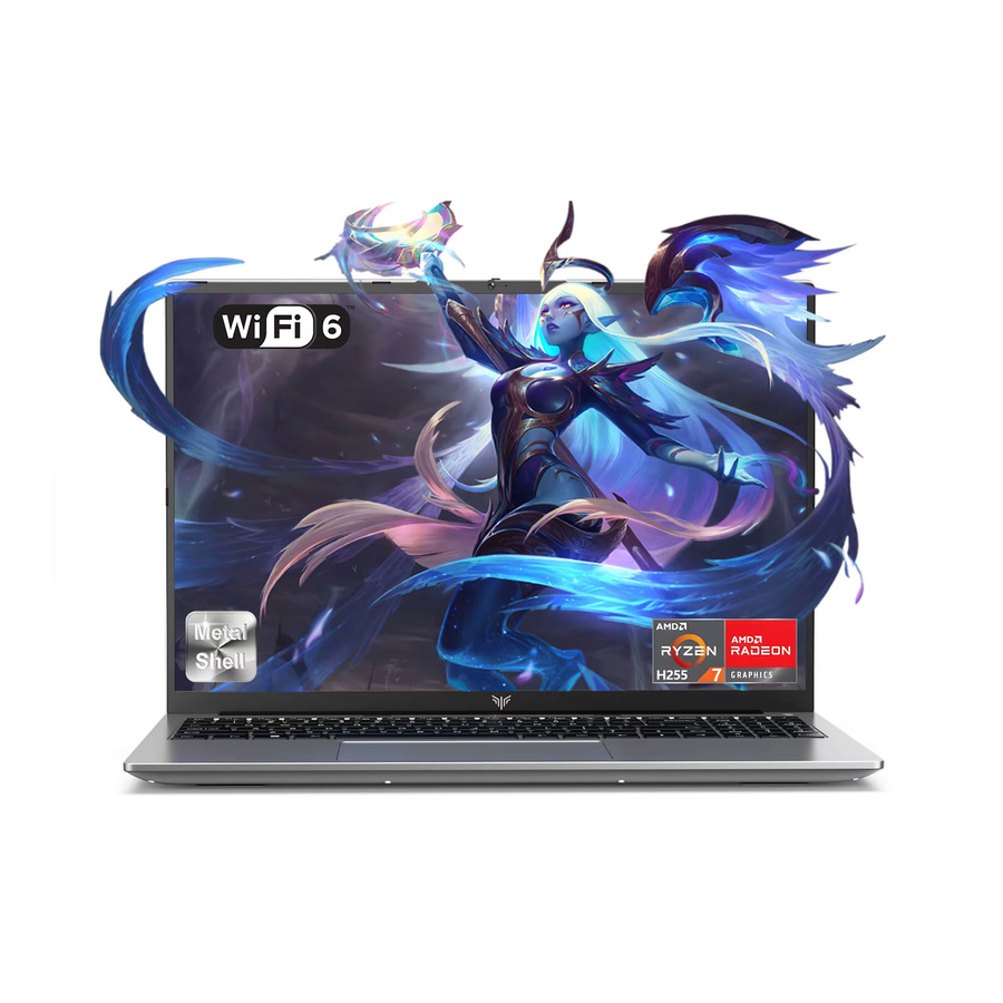 ACEMAGIC S16 Gaming-Laptop 16 Zoll mit Ryzen 7 H255, 24GB LPDDR5, 512GB NVMe SSD, AMD Radeon 780M, WiFi6, BT5.2 und Windows 11 Pro in Grau - Bild 3