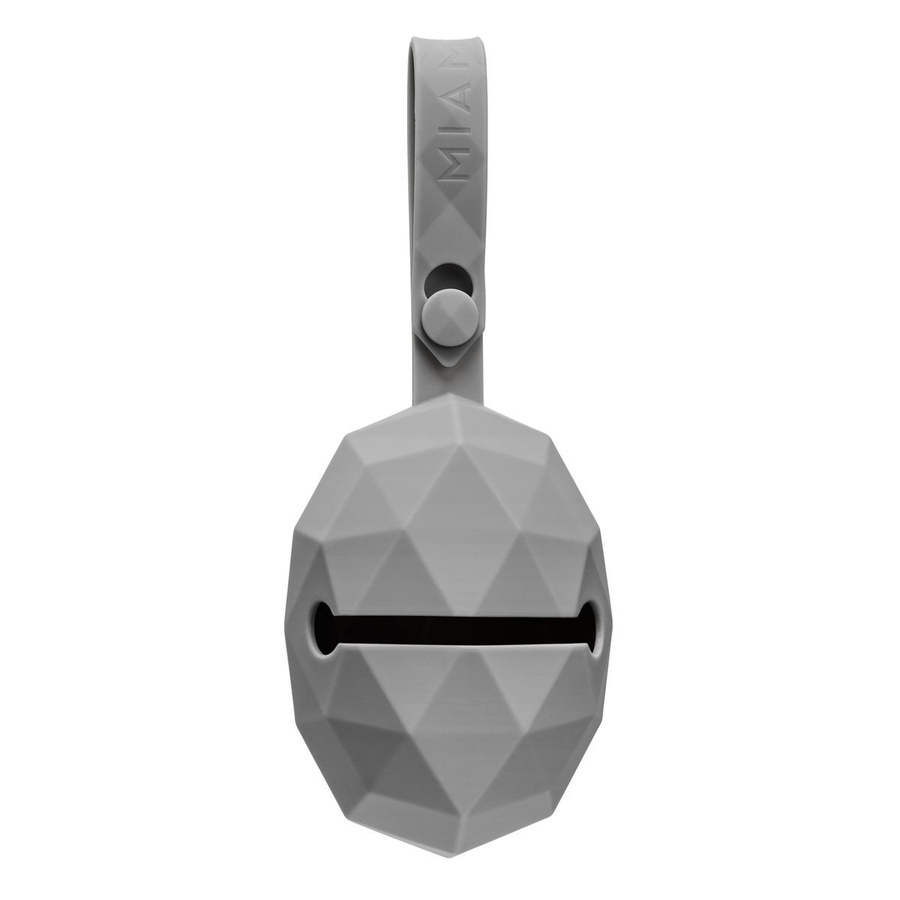MiaMia Silikon-Schnullerbox und Schnullerhalter Diamant in Grau, B/T/H: 9,0 x 7,5 cm - Bild 1