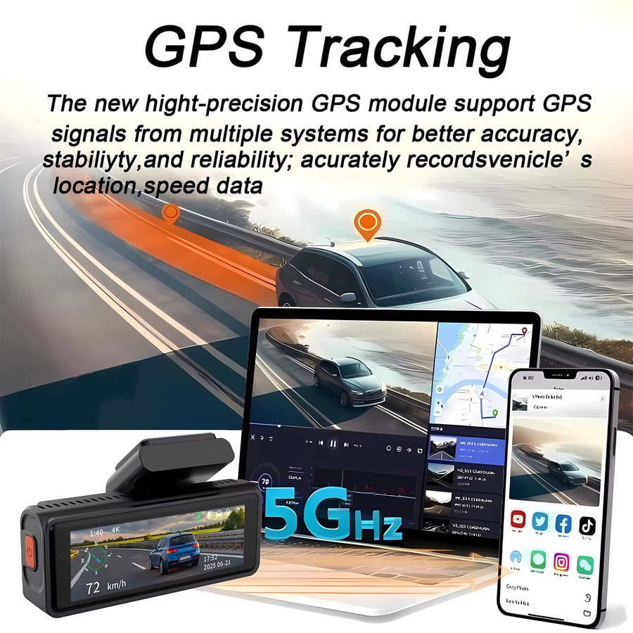 Maxtoss Dashcam mit Dual-Objektiv in Schwarz: 4K+2.5K Aufnahme, WLAN, GPS, DVR, Nachtsicht und 24H Parküberwachung - Bild 6