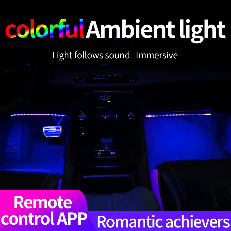 Automotive LED Ambientebeleuchtung für den Innenraum mit USB-Anschluss, RGB Farbwechsel und Sprachsteuerung, Multicolour - Bild 4