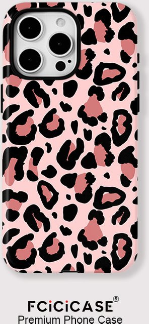 Magnetische iPhone Hülle mit Leopardenmuster und Anti-Sturz-Schutz für Apple iPhone 16 15 14 13 12 11 Pro Max Plus in Pink mit MagSafe Unterstützung - Bild 1