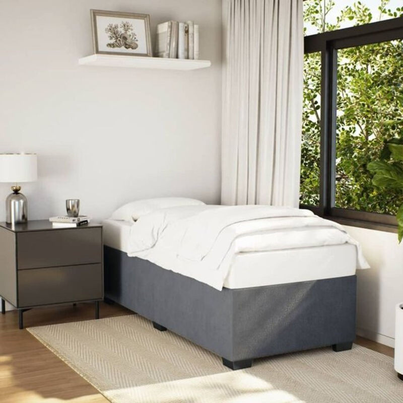 Vidaxl Polsterbett aus Samt in Anthrazit Grau B/T/H: 80 x 200 x 46 cm - Bild 1