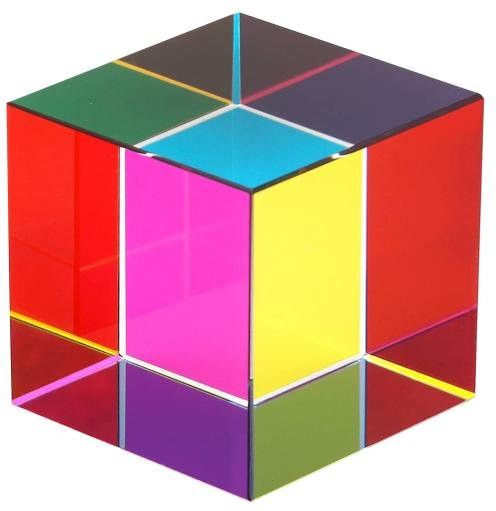 Bunter künstlicher Kristallwürfel von Beautiful Kingdom als dekoratives Prisma für Lichtbrechung und spielerisches Lernen, Multicolor, 4 cm - Bild 1