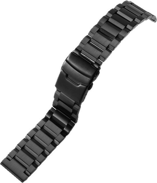 Zhangeer Uhrenarmband Edelstahl, Faltschließe, Schwarz, Unisex - Bild 1