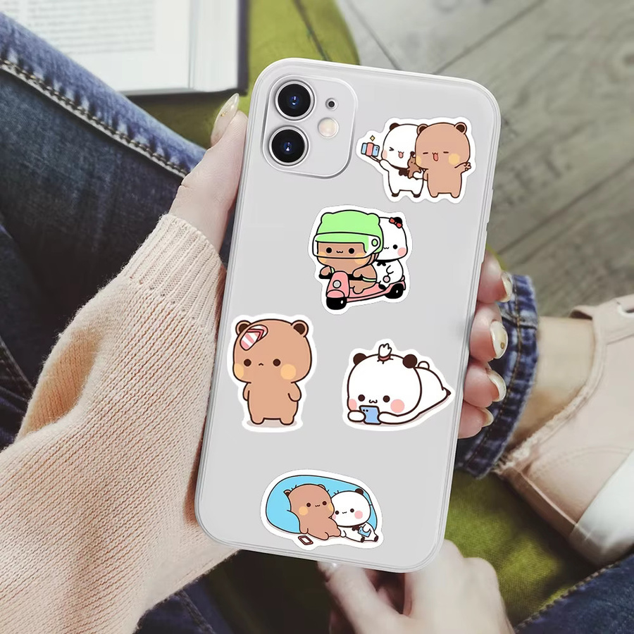 Bubu und Dudu Aufkleber mit süßem Bärenpaar in Multicolour für Telefon, Laptop und Flaschen - Bild 2