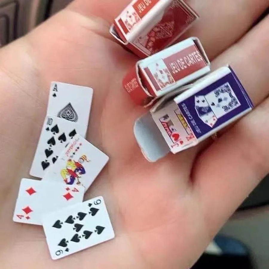 TOMTOP JMS Mini-Spielkarten Poker 3-teiliges Set schwarz und bunt - Bild 2