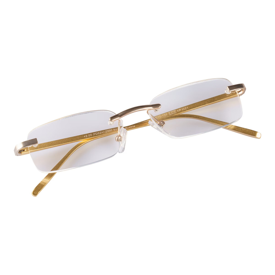 Lesebrille, randlos, rectangular, gold, Metal, Unisex - Bild 2