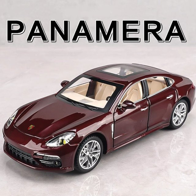 MAKEDA Panamera Miniaturauto-Modellspielzeug, Maßstab 1:24, Metall, Rot - Bild 1