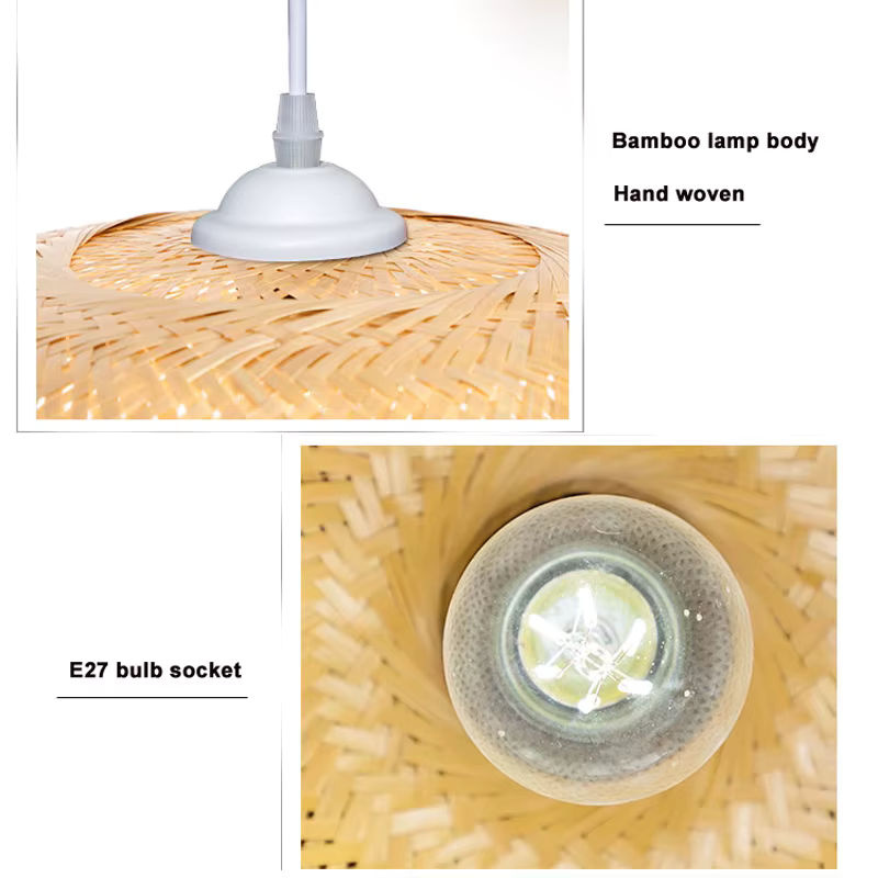 Ynhaw Bambus Kronleuchter Handgewebte Designer Lampe im Südostasiatischen Stil für Teezimmer, Restaurant und Hotel - Bild 6