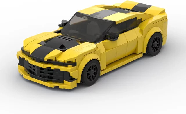 InhawBrick Speed Racing Sport Fahrzeug Racer Camaro, Gelbes Auto, Baustein Set - Bild 1