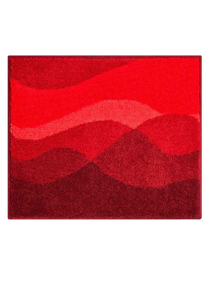 Rutschhemmende Badematte Berge in Rot aus 100% Polyacryl für Fußbodenheizung geeignet - Bild 2