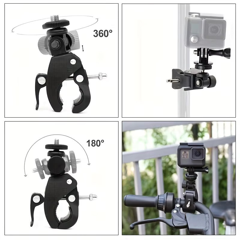 Fahrradlenker-Halterung für GoPro und Action-Kameras in Schwarz - Bild 3