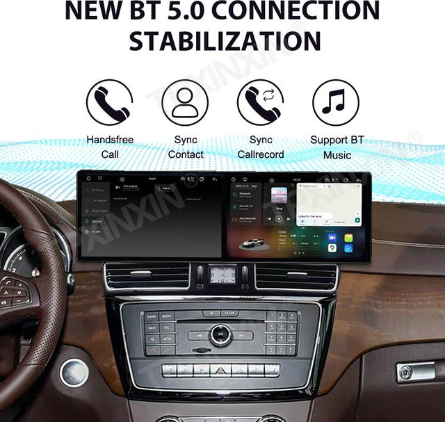Android Auto und CarPlay Autoradio mit GPS Navigation für Mercedes-Benz GLE GLS W212 2015-2018 Multimedia Stereo Kopf Einheit in Schwarz - Bild 1