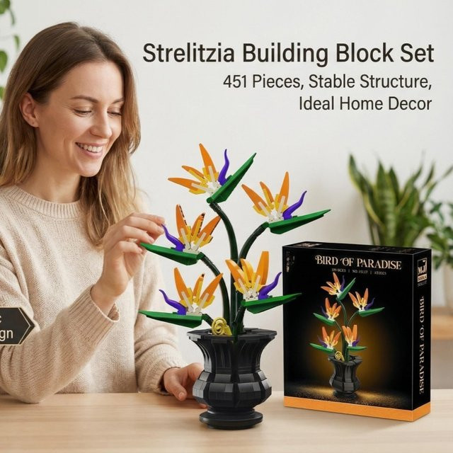 CACO BLOCKS Paradiesvogelblumen-Bausteine, Blumenstrauß-Bausteine, ab 12 Jahren - Bild 1