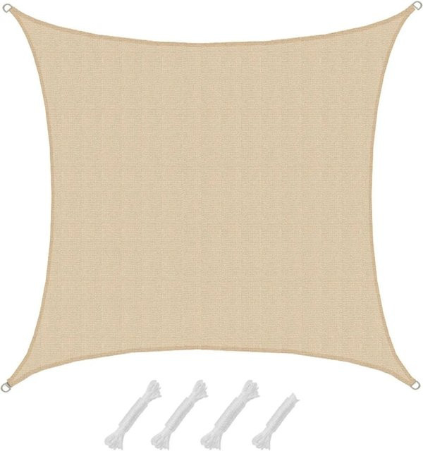 AMANKA HDPE Sonnensegel beige, quadratisch, 5 x 5 m - Bild 1