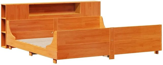 vidaXL Massivholzbett aus Kiefernholz in Braun, rustikales Bett ohne Matratze, B/T/H: 180 x 200 x 82 cm bis 200 x 200 x 82 cm - Bild 1