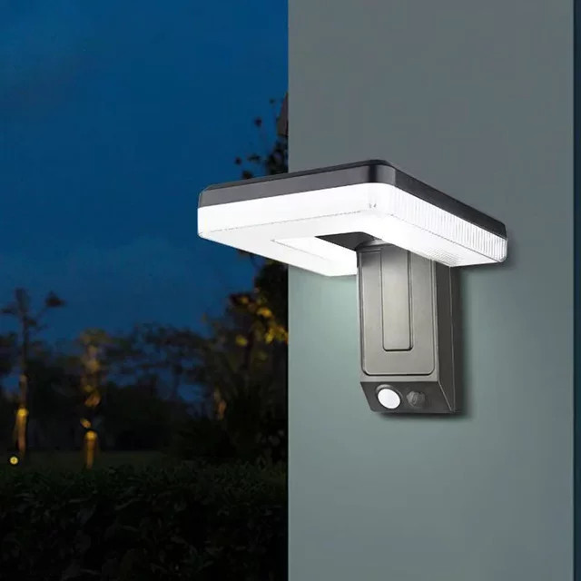 SHENZHITECH Solar-Bewegungssensorleuchte in Schwarz mit einstellbarem Infrarot-Sensor für den Garten und Außenbereich - Bild 1