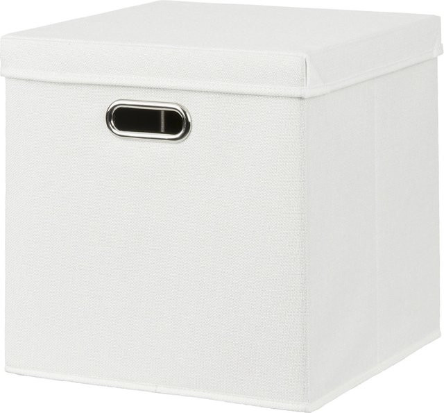 Mömax Faltbox Bobby mit Deckel Weiß B: 33 cm, T: 33 cm, H: 33 cm - Bild 1