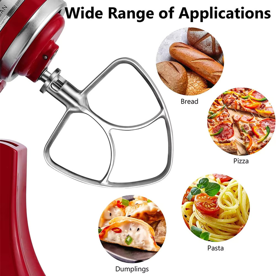 Edelstahl-Flachrührer in Silber als Ersatz für KitchenAid Standmixer 4,5-5QT Zubehör - Bild 4