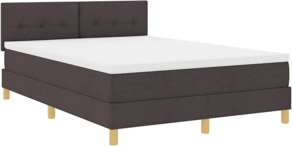 vidaXL Boxspringbett mit Matratze in Braun aus Stoff, B/T: 160 x 200 cm - Bild 1