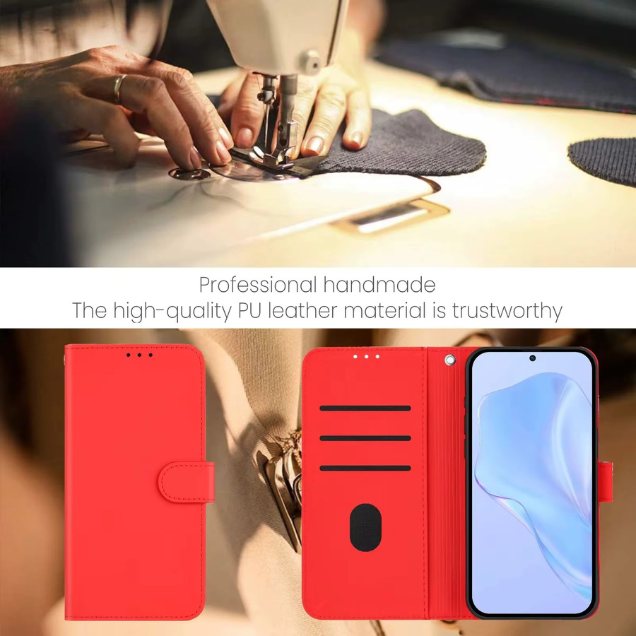 Xiaomi Flip-Handyhülle aus PU-Leder mit Kartenfächern für POCO M6 in Rot - Bild 2