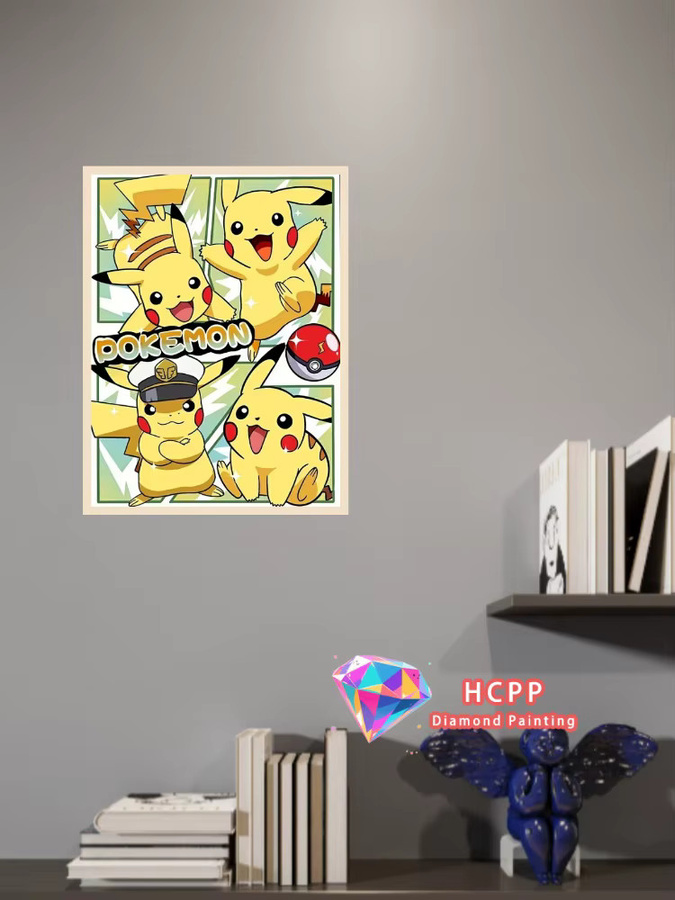 Potdemiel Pikachu Eevee Diamant-Malerei-Set, Pokémon, Mosaik Handwerk - Bild 2