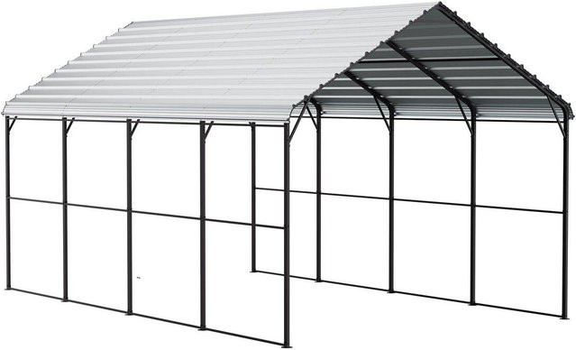Buying Solutions, MB Metall-Carport aus verzinktem Stahl in Silber, freistehender Outdoor-Unterstand für Autos und Boote mit Giebeldach, B/T/H: 600 x 315 x 170,6 cm - Bild 1