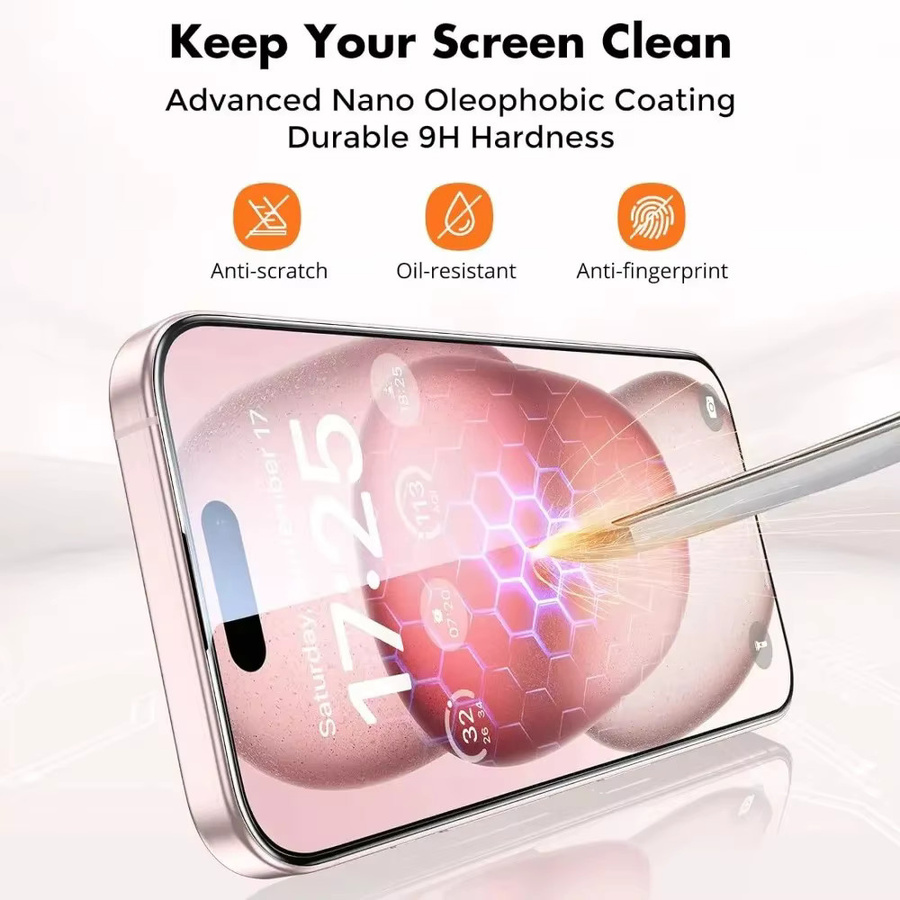 DIXSG 4er-Set Displayschutz aus gehärtetem Glas für iPhone 11 bis iPhone 17 Pro Max, transparent - Bild 4