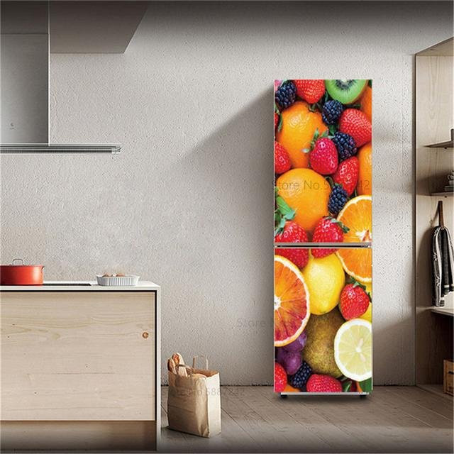 Selbstklebender Kühlschrank Aufkleber von Sticker House mit floralem Design in Multicolour, B/H: 40 x 120 cm - Bild 1