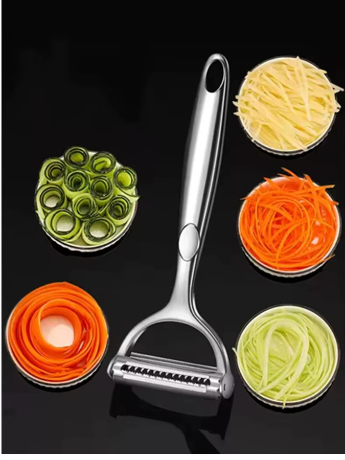 Kitchya 2in1 Edelstahl Gemüse- und Kartoffelschäler in Silber - Bild 7