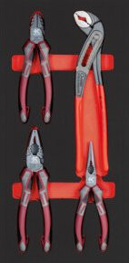 Kraftwerk Hightech-Zangen-Satz 4-teilig in Rot mit 20x40 Einlage - Bild 1