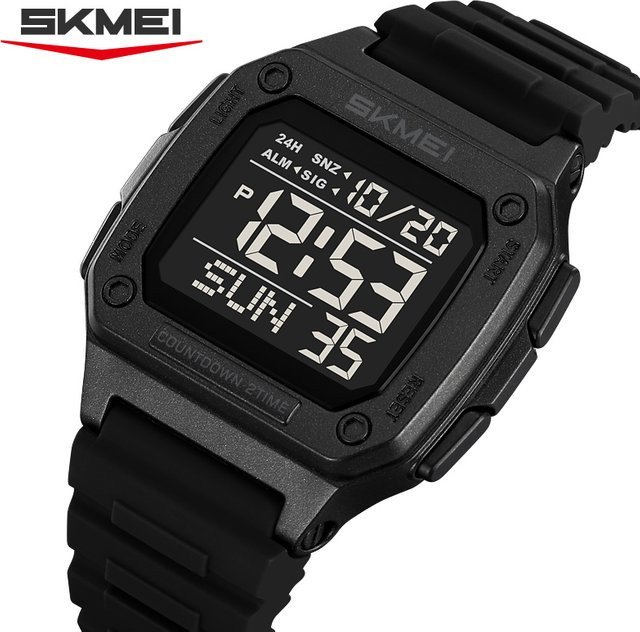 SKMEI Digitaluhr, Blau, Kunststoff, Silikon, Herren - Bild 1
