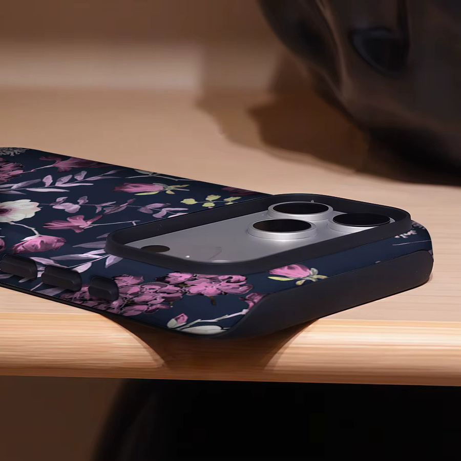 Potdemiel Nocturnal Floral Elegance Handyhülle mit Magnetfunktion für iPhone 17 16 15 14 Pro Max Plus, Double-Layer Tough Case, Multicolour - Bild 4