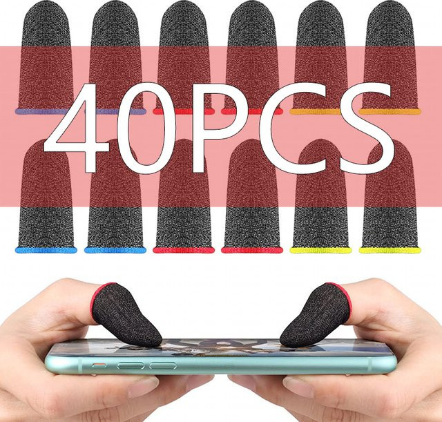 SEamopar Gaming Fingerlinge atmungsaktiv und schweißresistent für Mobile Games in Schwarz und Blau - Bild 1