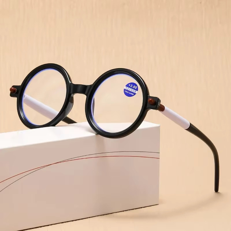 SNQP Lesebrille, Rund, Vollrand, Unisex, Schwarz - Bild 2