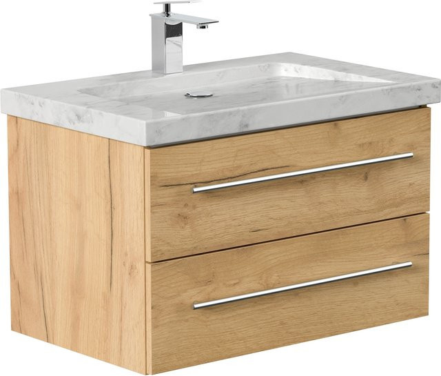 Badmöbel YAMO von Posseik mit Marmor Carrara White Naturstein, Breite: 75 cm - Bild 1