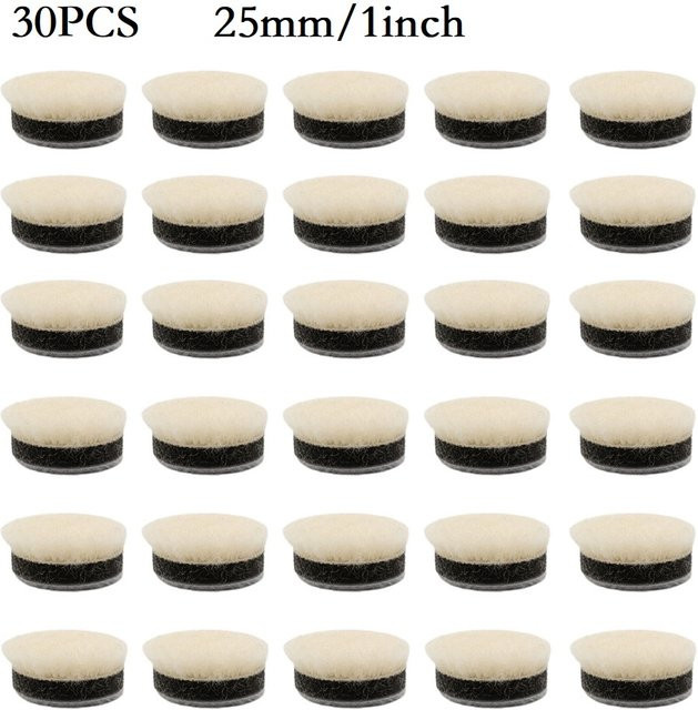 Vibratite Wolle Polierpads Set, 30 Stück, Weiß, Durchmesser: 25 mm - Bild 1